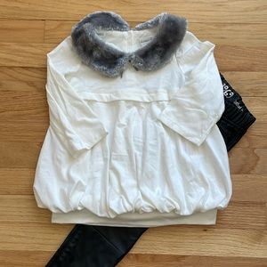Girls Fur Trim Tunic - Size 4/5